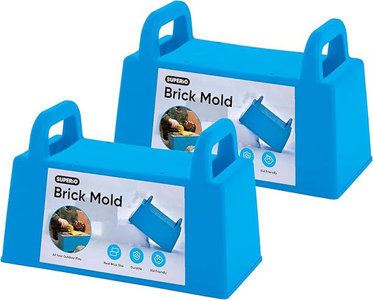 Superio Snow Brick Maker Igloo Fort Block Form Outdoor Winter Snow Toys Sand Castle Building Kit for Adults and Kids Sandbox, Beach, Sand Toys (Blue, 2)