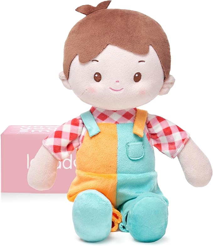 LeyaDoll Soft Baby Boy Doll Toys (12''), My First Baby Rag Doll for 1 Year-Old Boy Birthday Gift,Christmas Plush Toys Gift for Toddler Kids Infants-Patch Boy