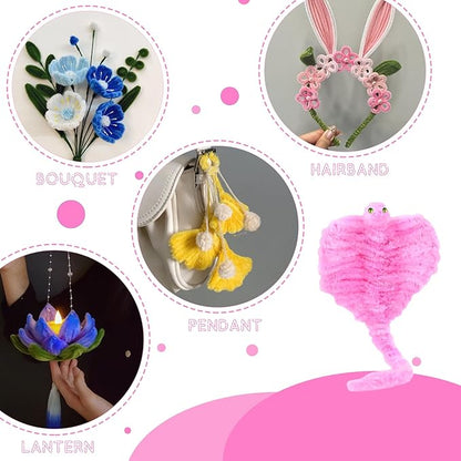 100Pcs Pipe Cleaners, Pipe Cleaners Craft, Chenille Stems Creative Pipe Cleaners for Festivals Flower Making, Crafting Pipe Cleaners Supplies for Home DIY Hand Craft Arts/Pink