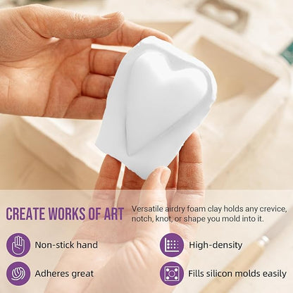 CALPALMY Air Dry Clay (8.5oz), Bulk 24-Pack White Moldable Foam Clay, Airdry Soft Clay for Kids Gifts Partty and School Project Supplies, Perfect for Crafts Cosplay Sculpting and Artistic Projects