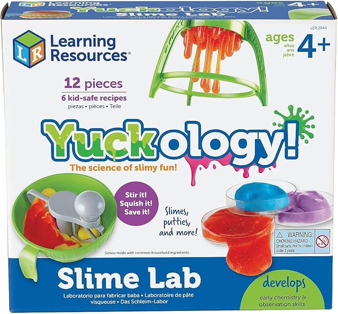 Learning Resources Yuckology Slime Science Set,Early Science Skills, DIY Slime, STEM Skills, Measurement, Color Mixing, Ages 4+