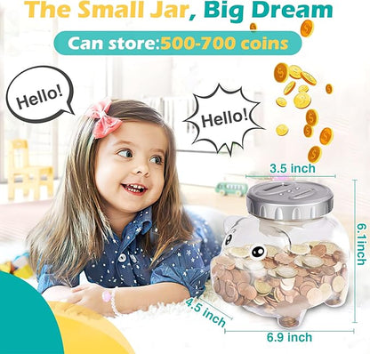 Kids Piggy Bank for Girls Boys - Toys for 5 6 7 8 9 10 Year Old Girl Boy Christmas Birthday Gifts - Money Bank with LCD Display, Coin Bank for Kids Toys Age 6-8-10