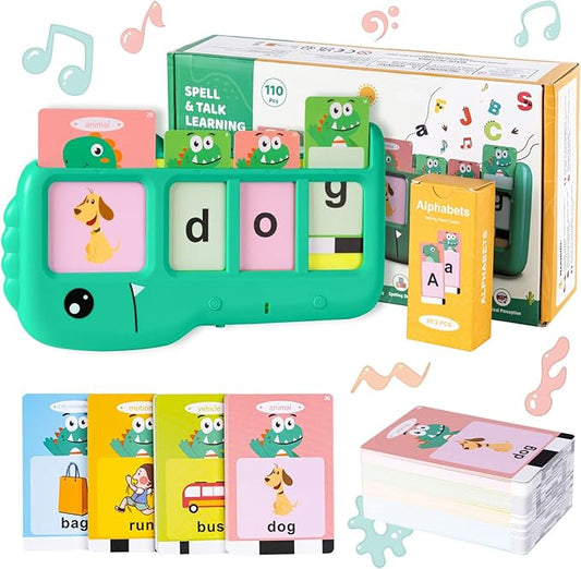 Talking Flash Cards for Toddlers Learning: Alphabet Learning Toys - Matching Spelling Games with 224 Sight Words - Montessori Toys for 3 4 5 6 Years Old Kids
