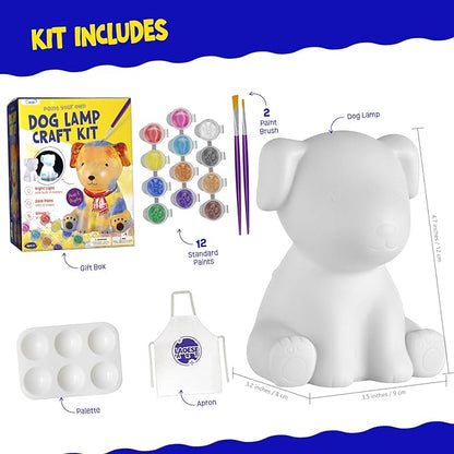 Paint Your Own Dog Lamp Kit, Art Supplies Arts & Crafts Kit, Painting kit for Kids 6-12, Arts and Crafts for Kids Ages 8-12, Toys Girls Boy Birthday Gift Ages 3 4 5 6 7 8 9 10 11 12+