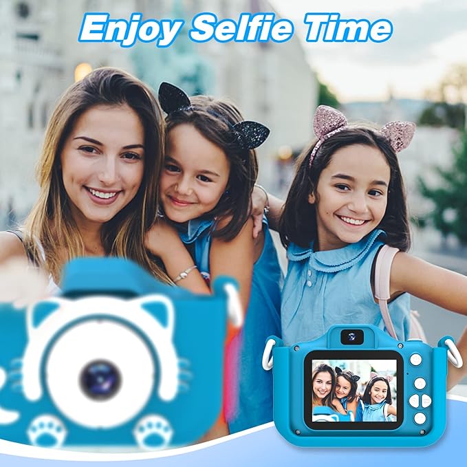 Goopow Kids Camera Toys for 3-8 Year Old Boys,Children Digital Video Camcorder Camera with Cartoon Soft Silicone Cover, Best Chritmas Birthday Festival Gift for Kids - 32G SD Card Included