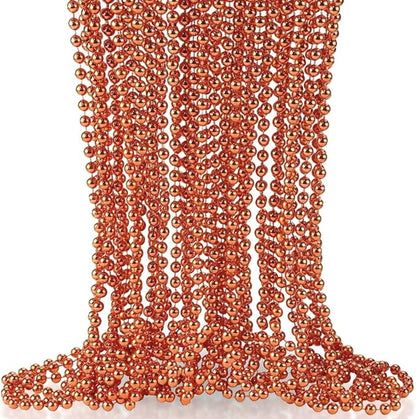 Orange Oval Bead Necklaces (30") - Pack Of 50 - Gorgeous & Attention-Grabbing, Perfect for Parties, Fun Events & Stylish Fashion Statement