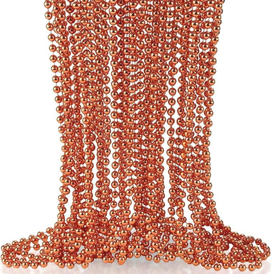 Orange Oval Bead Necklaces (30") - Pack Of 50 - Gorgeous & Attention-Grabbing, Perfect for Parties, Fun Events & Stylish Fashion Statement