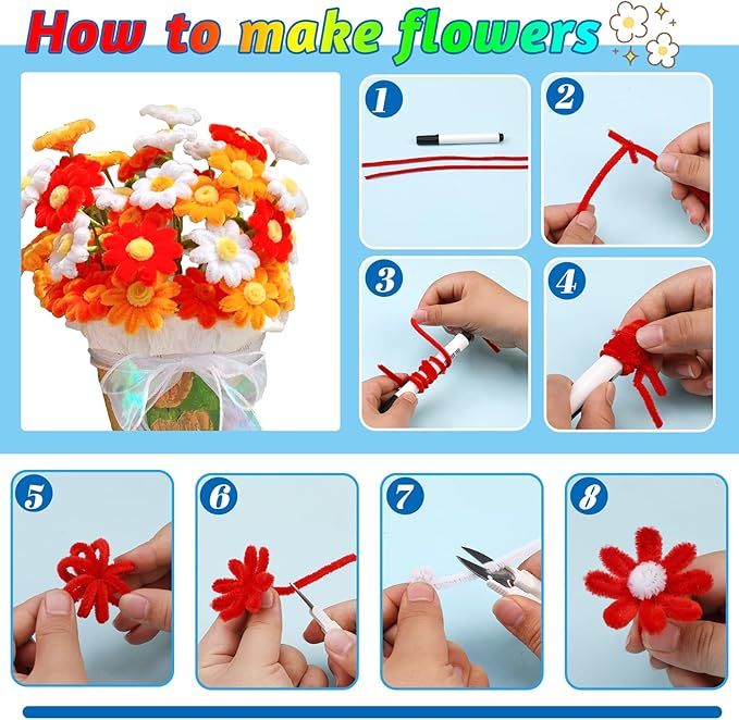 100 Pcs Pipe Cleaners, Fuzzy Chenille Stems Green Pipe Cleaners Craft, Pipe Cleaners Bulk for Festivals Flower Making, Arts and Crafts Decorations Supplies