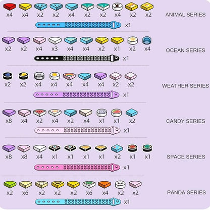 SIENON Bracelets 6PCS, Kids Building Blocks Dots Bracelets, DIY Creative Craft Bracelet Making Kit for Kids, Friendship Bracelets, Dots Construction Toys Kit for Birthday Holiday Gift for Girls Boys