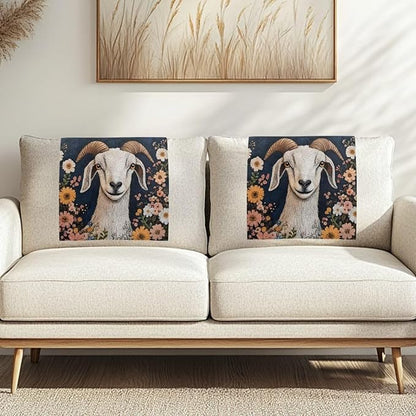 Sheep Headrest Covers for Recliners Fabric Floral Sofa Headrest Slipcovers Covers Pet Scratch Resistant Non Slip Couch Headrest Covers for Home 2 Pack