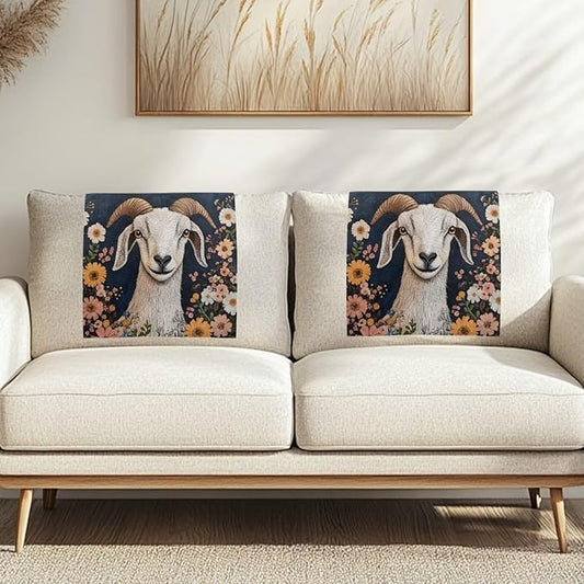 Sheep Headrest Covers for Recliners Fabric Floral Sofa Headrest Slipcovers Covers Pet Scratch Resistant Non Slip Couch Headrest Covers for Home 2 Pack