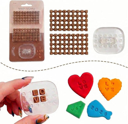 Letter Stamps for Clay, Alphabet Number Pottery Stamp Set Ceramic Polymer Clay Tools Small Press Fondant Embosser Letter Stamps DIY Cookie Cutters