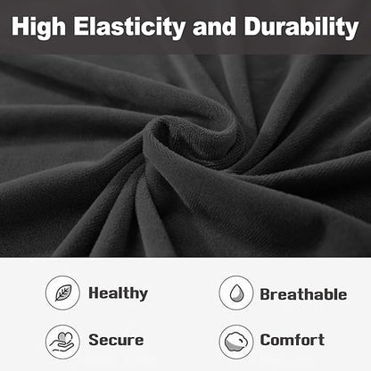 NORTHERN BROTHERS Stretchy Recliner Chair Covers, Velvet Recliner Covers, Lazy Boy Chair Cover (Black, 3 Seat)