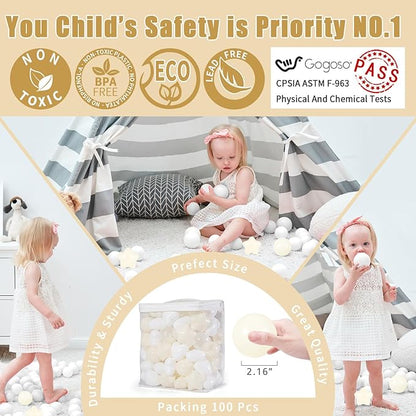 GOGOSO Ball Pit Balls,Plastics Balls for Ball Pit, Stars Hearts Shape for PastelBall for Toddlers Kids