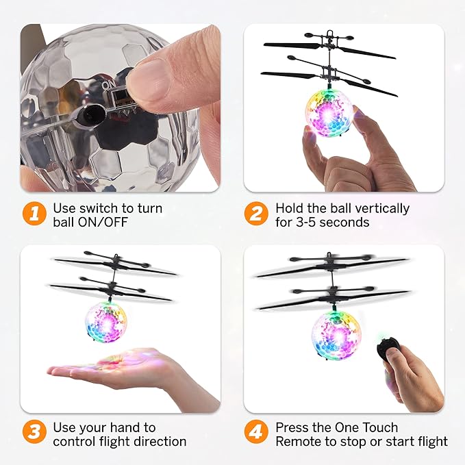 Force1 Orbiter 2pk Flying Orb Ball Hand Operated Drones for Kids - 2pk Mini UFO Drone Toys with Remote, Rechargeable LED Indoor Floating Hover Hand Controlled Orb Toys