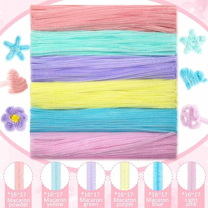 Peryiter 500 Pieces Pipe Cleaners Chenille Stems 12 Inch Craft Supplies Bulk for DIY Art and Craft Projects Creative Gift Wrapping Party Decorations(Macaron,12 Inch)
