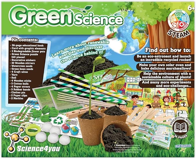 PlayMonster Science4you - Green Science - 15+ Experiments for Children to Learn About Nature - Fun, Education Activity for Kids Ages 6+