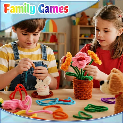 Orange Pipe Cleaners Crafts,100pcs Chenille Stem,DIY Arts and Crafts Supplies for Halloween/Christmas Room Decor Indoor,Art Supplies for Kids,Stem Toys for Ages 5-7,Teen Girl Gifts,Handmade Flower
