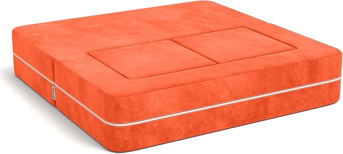 Jaxx Zipline Kids Modular Sofa & Ottomans/Fold Out Lounger, Mandarin