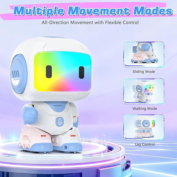 Robot Toy for Kids,Remote Control Robots with Smart Interactive Dancing, Programmable Toy, Rechargeable Robots Toys for Age 3-8 Year Old Boys and Girls Christmas Birthday Gift Present Blue