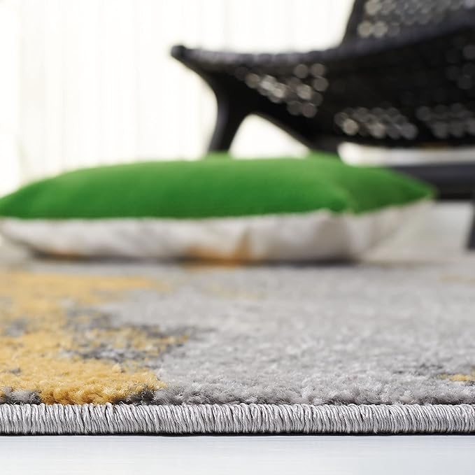 SAFAVIEH Adirondack Collection Runner Rug - 2'6" x 10', Grey & Yellow, Modern Abstract Design, Non-Shedding & Easy Care, Ideal for High Traffic Areas in Living Room, Bedroom (ADR134H)