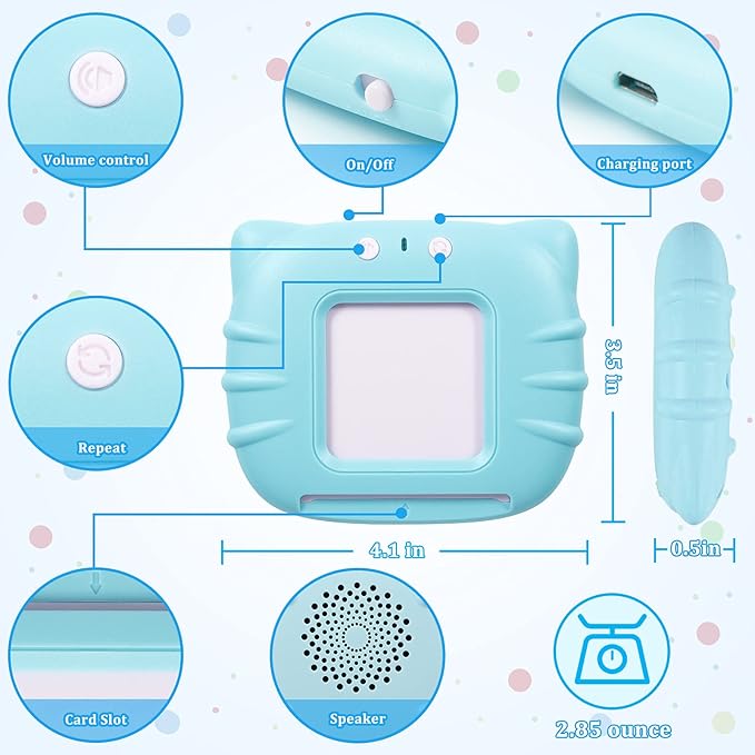 QuTZ ABC Learning Flash Cards for Toddlers 2-4 Bilingual Spanish English, Autism Toys, Speech Therapy Toys, Educational Learning Talking Sight Words Flash Cards for Boys and Girls, 275 Sight Words