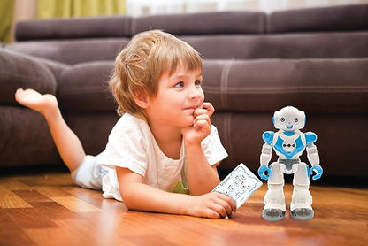Lexibook, Powerman Neo, My Robot Full of Technology, Remote Control and Gesture Control, Educational Activities in English, Programmable, Music and Dance, Sound and Light Effects, Blue/White, ROB18EN