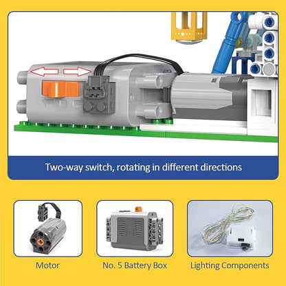 Rotating Ferris Wheel Building Blocks Kit,with Lights Amusement Park Building Construction Toys Set for 6+ Year Boys.Girls.Adult(870 Pieces)