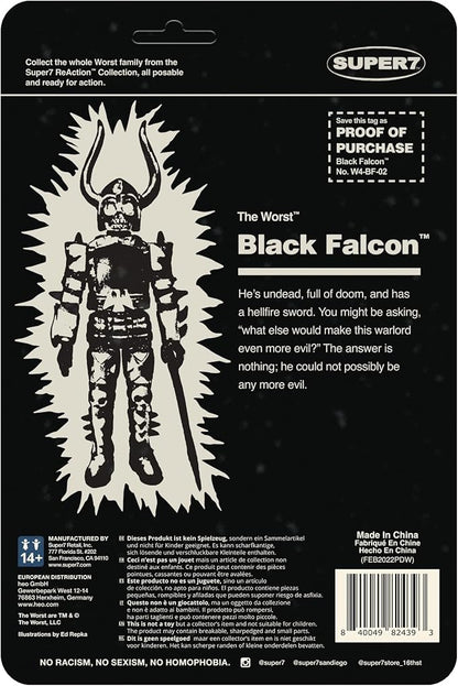Super7 The Worst Black Falcon (Monster Glow) - 3.75" The Worst Action Figure Collectibles and Retro Toys