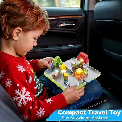 Aywewii Magnetic Blocks 45 PCS Travel Toys for Kids Ages 3-5, Toddler Magnetic Building Cubes STEM Learning Set with Iron Case - Portable Building Toys Gift for Boys and Girls (Farm Edition 1)