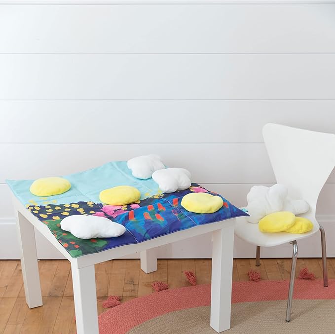 Manhattan Toy Sunny Day 11-Piece Decorative Soft Quilted Jumbo Floor or Table Tic Tac Toe Game for Kids