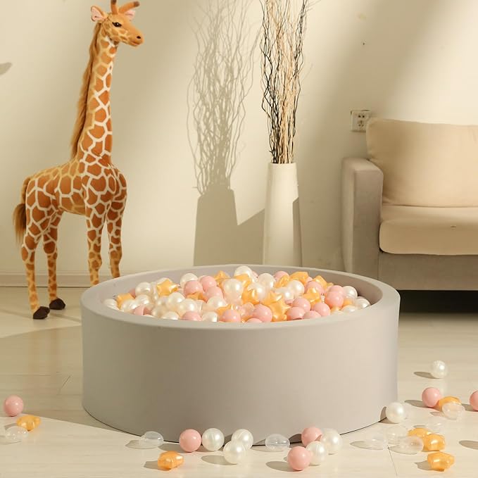 GOGOSO Ball Pit Balls,Plastics Balls for Ball Pit, Stars Hearts Shape for PastelBall for Toddlers Kids