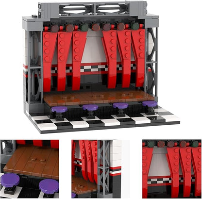 MOOXI-MOC FNAF Stage Building Set,Creative Cute Building Blocks Children Kits,Halloween Christmas for Kids(258pcs)