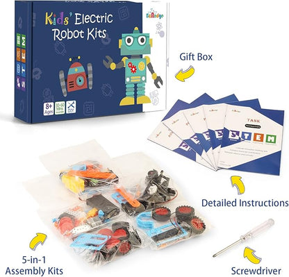 STEM Science Kits for Kids 5-7 8-12, Robotics Robot Building Car Kit STEM Toys for Boys Robots Craft 5-8 6-8, Science Activities Experiment Engineering Project Electronics 5 6 7 8 Year Old Boy Gifts
