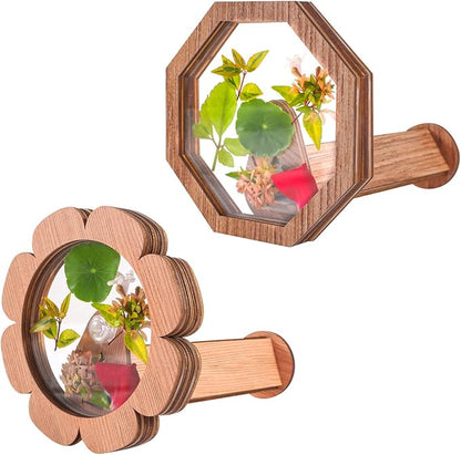 Natural DIY Kaleidoscope Kit, New Wooden Magic Rotating Kaleidoscope Making Set for Nature Lovers, Best Gift, Outdoor Classic Handmade Education Toys for Kids (2 Pcs Normal+Flower)