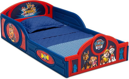 Delta Children - PAW Patrol 4-Piece Toddler Room-in-a-Box Set – Includes Sleep and Play Toddler Bed, Table, 1 Chair and Toy Box, Blue