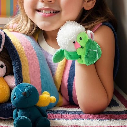 jarbins Stuffed Turtle Slap Bracelets Animal Turtle Wrist Plush Slap Bracelets Wristband for Children Birthday Party Favors Kids Toy Decor