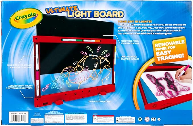 Crayola Ultimate Light Board (Red), Kids Light-Up Tracing Pad, Kids Toys, Gift for Boys & Girls, Drawing Light Box, Ages 6+ [Amazon Exclusive]