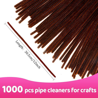 Praisebank 1000pcs Brown Pipe Cleaners, Pipe Cleaners, Pipe Cleaners for Crafts.