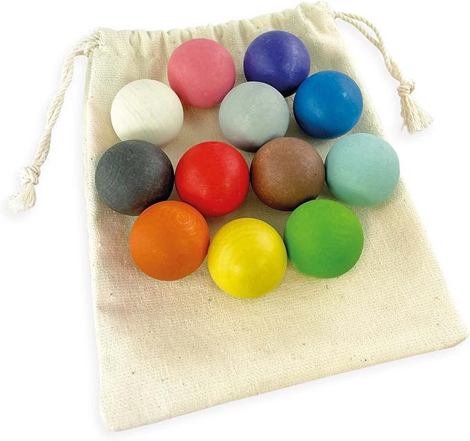 Ulanik Small Wooden Balls for Sorters Toddler Montessori Toys for 1 Year Old + Kids Preschool Wooden Matching Games for Learning Color Sorting and Counting
