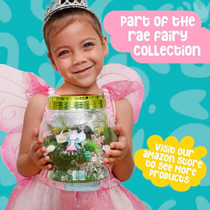 Amitié Lane Fairy Garden Kit - DIY Light Up Terrarium Kit for Kids - Fairy Gifts for Girls Ages 5, 6-8, Little Girl Toys, Crafts for Girls - Birthday Gift for Five Year Old Girl