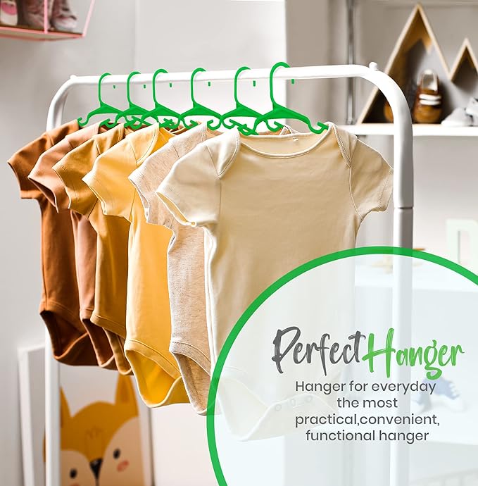 Utopia Home 40 Pack Kids Hangers - 11.5 Inch Plastic Baby Hangers for Closet - Childrens Hanger for Clothes & Infant Hanger for Closet - Ideal for Everyday Standard Use (Green)