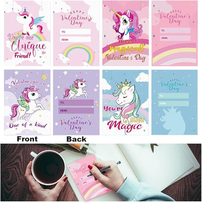 UMEELR Valentines Unicorn Bracelets with Cards ,28 Pack Princess Valentine Beaded Bracelet for Girls Kids Valentines Day Gifts Exchange Classroom Prizes Parties Goodie Bag Gifts