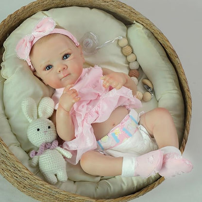 Reborn Baby Dolls - 20 Inch Realistic Baby Doll Real Life Baby Dolls Lifelike Newborn Baby Doll Girl with Soft Full Vinyl Body and Accessories can Swimming Baby Dolls for 3+ Years Old Kids Gifts