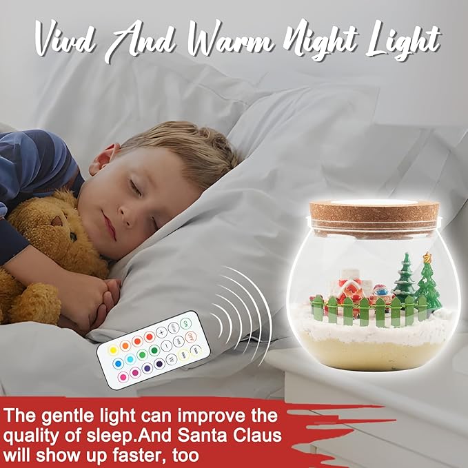 SHENSGEN Christmas Terrarium Kits for Kids,Arts&Crafts Light Up Christmas Terrarium DIY Toy Kit for Kids,Christmas Toys DIY Arts and Crafts Kit for Kids 6 7 8 Year Old