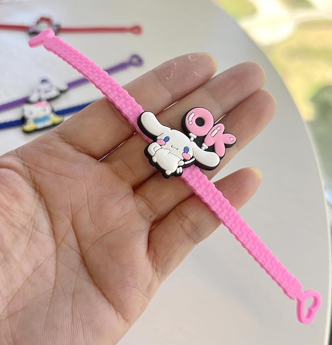 15 Pack Rubber Bracelets Wristband Bracelets for Birthday Party Supplies Favors Prize Rewards (15PCS Sanriooo)