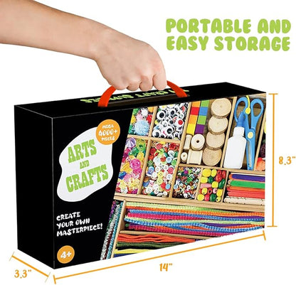FUNZBO Arts and Crafts Supplies for Kids - 4000+pcs Arts and Crafts Materials for Kids Age 4 5 6 7 8-12 Gifts for Girls and Boys Crafts for Girls Ages 8-12 Arts Activities