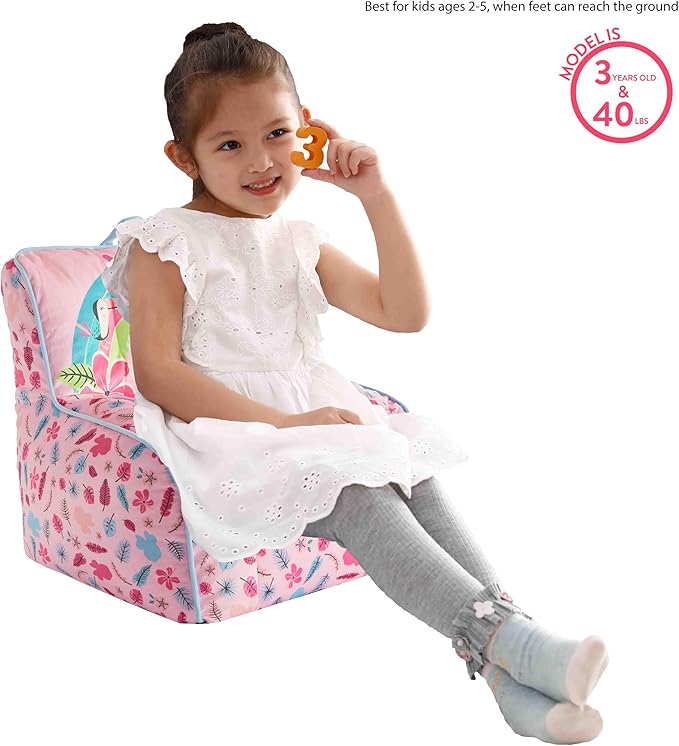 Idea Nuova Disney Minnie Mouse Smile Toddler Bean Bag Decorative Chair with Carry Handle, Large