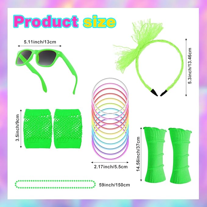 80s Outfit for Kids, 80s Costumes Accessories for Kids, 80s Outfits for Girls Cosplay 1980s Theme Retro Party