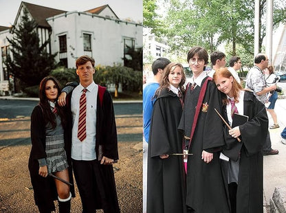 7 Pcs Wizard Glasses Tie and Necklace Set for Halloween Cosplay